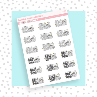 Having the Best Day Bear Minimal Bubba Bear Studios Having the Best Day Bear Stickers