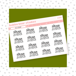 Silly Bears Quarter Sheet Bubba Bear Studios Silly Bears Stickers
