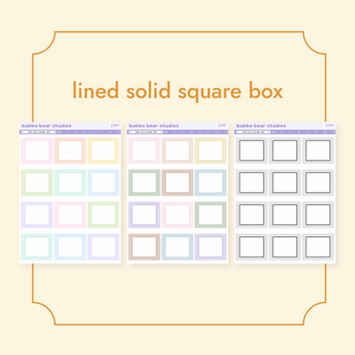Lined Solid Square Box Bubba Bear Studios Lined Solid Square Box Stickers