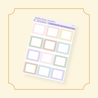 Lined Solid Square Box Bubba Bear Studios Lined Solid Square Box Stickers