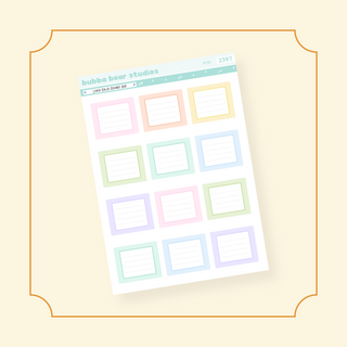 Lined Solid Square Box Bubba Bear Studios Lined Solid Square Box Stickers