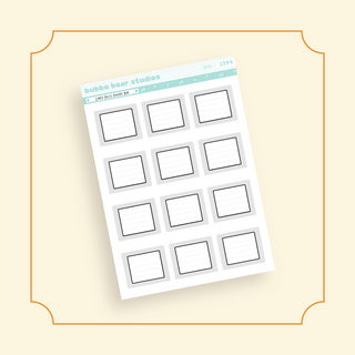 Lined Solid Square Box Bubba Bear Studios Lined Solid Square Box Stickers