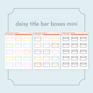 Daisy Title Bar Boxes Bubba Bear Studios Daisy Title Bar Boxes Stickers
