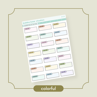 Reminder Highlight Bullet Box Standard Colorful Bubba Bear Studios Reminder Highlight Bullet Box Stickers