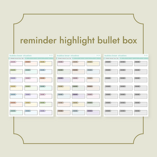 Reminder Highlight Bullet Box Standard Buy All (Set of 3) Bubba Bear Studios Reminder Highlight Bullet Box Stickers