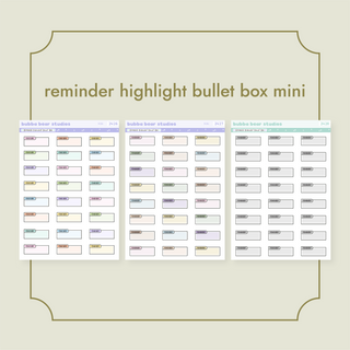 Reminder Highlight Bullet Box Mini Buy All (Set of 3) Bubba Bear Studios Reminder Highlight Bullet Box Stickers