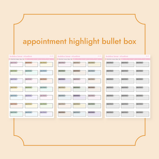 Appointment Highlight Bullet Box Standard Buy All (Set of 3) Bubba Bear Studios Appointment Highlight Bullet Box Stickers