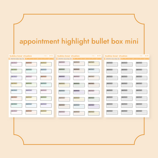Appointment Highlight Bullet Box Mini Buy All (Set of 3) Bubba Bear Studios Appointment Highlight Bullet Box Stickers