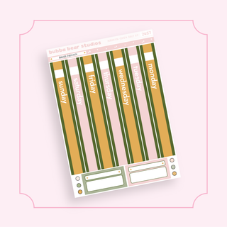 Hobonichi Cousin DAILY - Radiate Positivity Page 1 - Date Cover Strips Bubba Bear Studios Hobonichi Cousin DAILY - Radiate Positivity Stickers