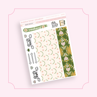 Hobonichi Cousin DAILY - Radiate Positivity Page 3 - Washi + Doodles Bubba Bear Studios Hobonichi Cousin DAILY - Radiate Positivity Stickers