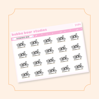 Overworked Beans Quarter Sheet Minimal Bubba Bear Studios Overworked Beans Stickers