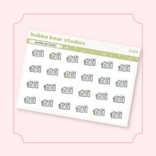 Journaling Doodle Quarter Sheet Muted Bubba Bear Studios Journaling Doodle Stickers