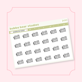 Journaling Doodle Quarter Sheet Minimal Bubba Bear Studios Journaling Doodle Stickers