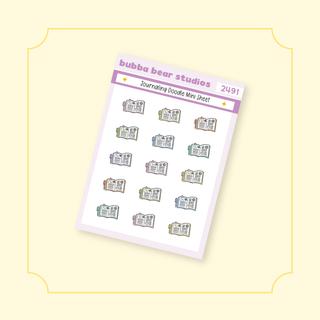 Journaling Doodle Mini Sheet Colorful Bubba Bear Studios Journaling Doodle Stickers