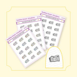 Journaling Doodle Mini Sheet Buy All (Set of 3) Bubba Bear Studios Journaling Doodle Stickers