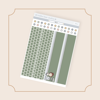 Hobonichi Cousin DAILY - Tidy Up Page 2 - Washi + Checklist Circles Bubba Bear Studios Hobonichi Cousin DAILY - Tidy Up Stickers