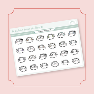 Cloudia - Headphones Quarter Sheet Bubba Bear Studios Cloudia - Headphones Stickers