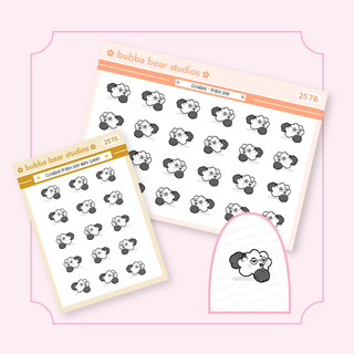 Cloudia - Trash Day Buy Both Sizes (Set of 2) Bubba Bear Studios Cloudia - Trash Day Stickers