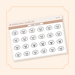 Cloudia - Cellphone Quarter Sheet Bubba Bear Studios Cloudia - Cellphone Stickers