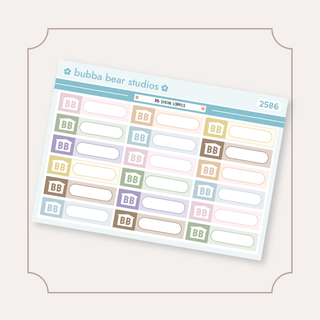 BB Show Labels Standard Muted Bubba Bear Studios BB Show Labels Stickers