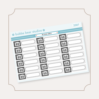 BB Show Labels Standard Minimal Bubba Bear Studios BB Show Labels Stickers
