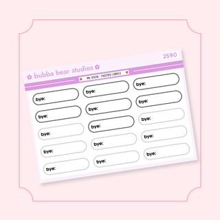 BB Show - Evicted Labels Standard Minimal Bubba Bear Studios BB Show - Evicted Labels Stickers