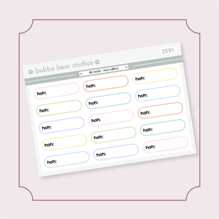 BB Show - HOH Labels Standard Colorful Bubba Bear Studios BB Show - HOH Labels Stickers