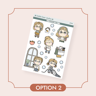 Cleaning Babes - Jumbo Option 2 Bubba Bear Studios Cleaning Babes - Jumbo Stickers