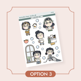 Cleaning Babes - Jumbo Option 3 Bubba Bear Studios Cleaning Babes - Jumbo Stickers