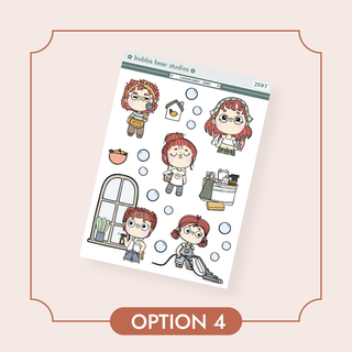 Cleaning Babes - Jumbo Option 4 Bubba Bear Studios Cleaning Babes - Jumbo Stickers