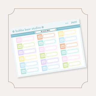 BB Show Labels Mini Colorful Bubba Bear Studios BB Show Labels Stickers