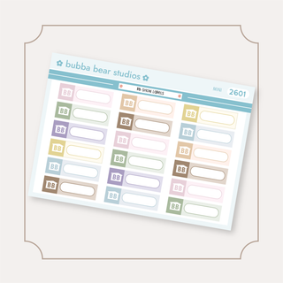 BB Show Labels Mini Muted Bubba Bear Studios BB Show Labels Stickers