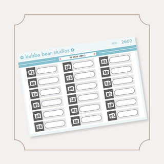 BB Show Labels Mini Minimal Bubba Bear Studios BB Show Labels Stickers