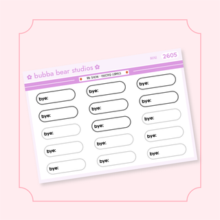 BB Show - Evicted Labels Mini Minimal Bubba Bear Studios BB Show - Evicted Labels Stickers