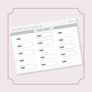 BB Show - HOH Labels Mini Colorful Bubba Bear Studios BB Show - HOH Labels Stickers