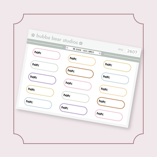 BB Show - HOH Labels Mini Muted Bubba Bear Studios BB Show - HOH Labels Stickers