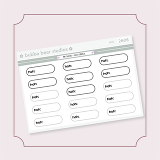 BB Show - HOH Labels Mini Minimal Bubba Bear Studios BB Show - HOH Labels Stickers