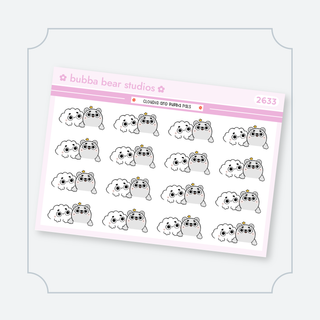 Cloudia and Bubba Pals Quarter Sheet Bubba Bear Studios Cloudia and Bubba Pals Stationery