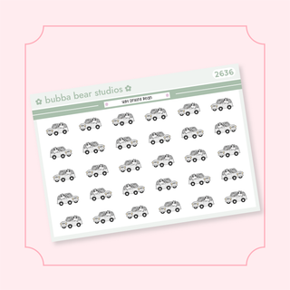 Ugh Driving Bean Standard Minimal Bubba Bear Studios Ugh Driving Bean Stickers