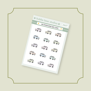 Ugh Driving Bean Mini Colorful Bubba Bear Studios Ugh Driving Bean Stickers