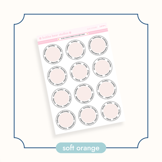 Arched Vertical - Framed Circle Date Covers Soft Orange Bubba Bear Studios Arched Vertical - Framed Circle Date Covers