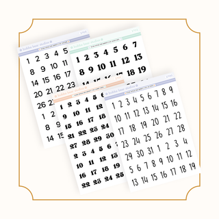 Arched Vertical - Date Numbers Buy All (Set of 4) Bubba Bear Studios Arched Vertical - Date Numbers Stickers