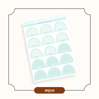 Arched Vertical - Framed Arch Sidebar Stickers Aqua Bubba Bear Studios Arched Vertical - Framed Arch Sidebar Stickers