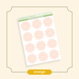 Arched Vertical - Starburst Sidebar Stickers Orange Bubba Bear Studios Arched Vertical - Starburst Sidebar Stickers