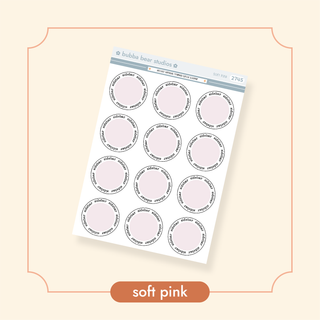 Arched Vertical - Framed Circle Sidebar Stickers Soft Pink Bubba Bear Studios Arched Vertical - Framed Circle Sidebar Stickers