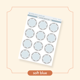 Arched Vertical - Framed Circle Sidebar Stickers Soft Blue Bubba Bear Studios Arched Vertical - Framed Circle Sidebar Stickers
