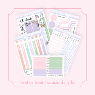 Hobonichi Cousin DAILY - Treat or Treat Bubba Bear Studios Hobonichi Cousin DAILY - Treat or Treat Stickers