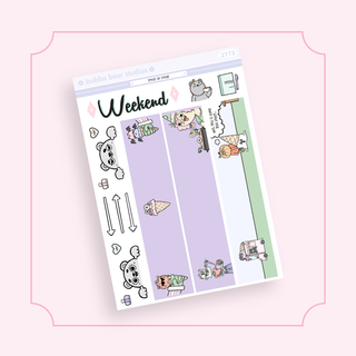 Hobonichi Cousin DAILY - Treat or Treat Page 3 - Washi + Doodles Bubba Bear Studios Hobonichi Cousin DAILY - Treat or Treat Stickers