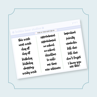 Treat or Treat Script Add-On Bubba Bear Studios Treat or Treat Script Add-On Stickers