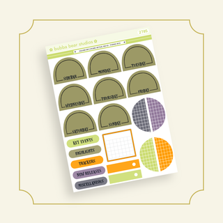 VERTICAL - Hallow's Eve BBS PLANNER - ARCHED VERTICAL ADD-ON - Framed Arch Bubba Bear Studios VERTICAL - Hallow's Eve Stickers